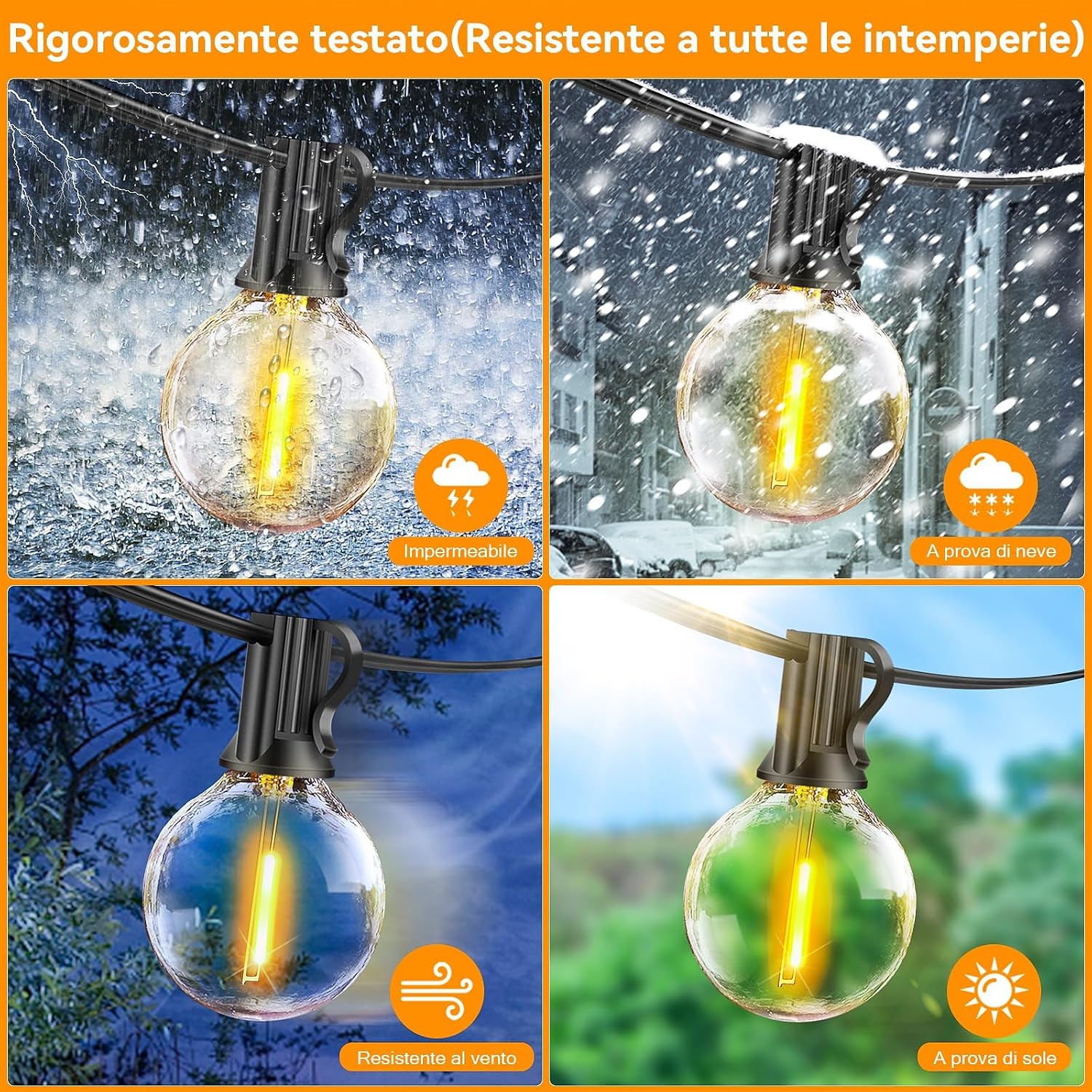 Detalle 2 de Light-Brightly Luci da catena luminosa da esterno 30 m con telecomando