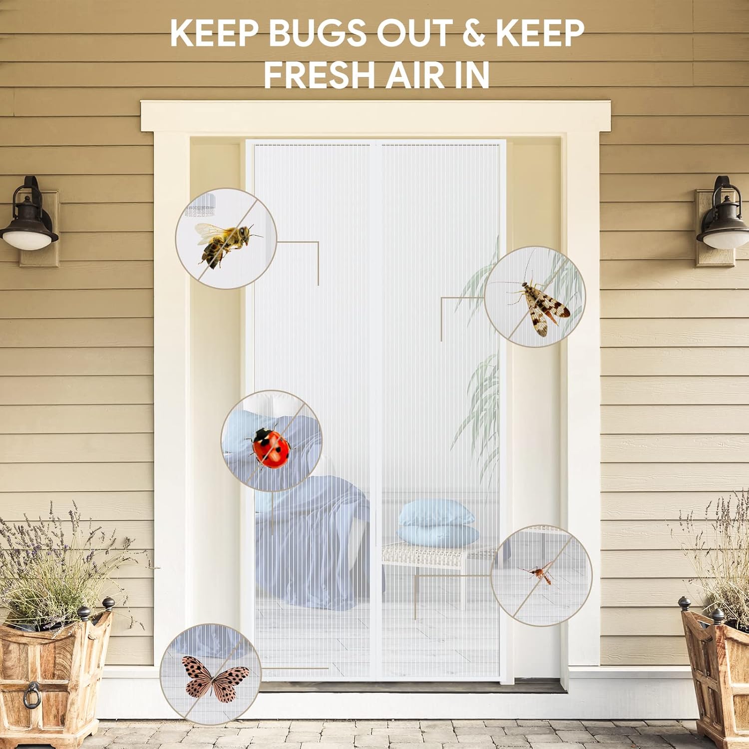 Thumbnail 3 de EGNBU Magnetic Fly Screen Door (90x210cm) – anti-mosquito magnetic fly curtain with automatic snap shut