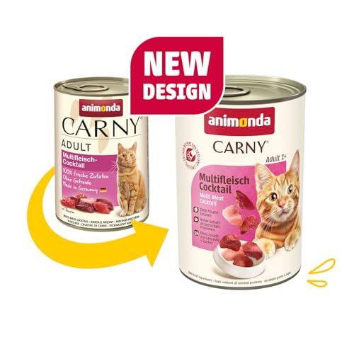 Detalle 2 de Animonda Carny Katzen Nassfutter Multifleisch-Cocktail (6 x 400 g) – getreidefrei, taurinfreiheit betont