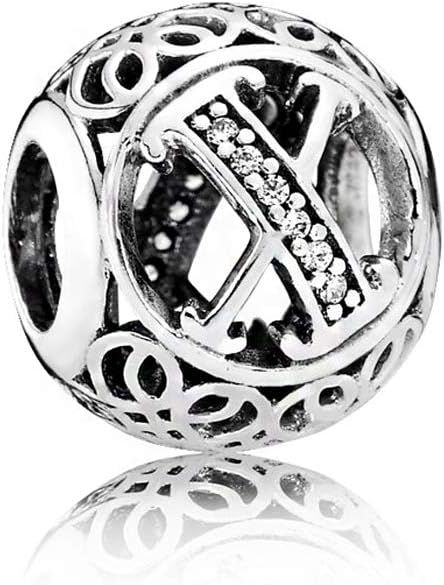 Thumbnail 6 de NINGAN Charm-Anhänger aus 925 Sterlingsilber – Buchstabe des Alphabets für europäische Armbänder