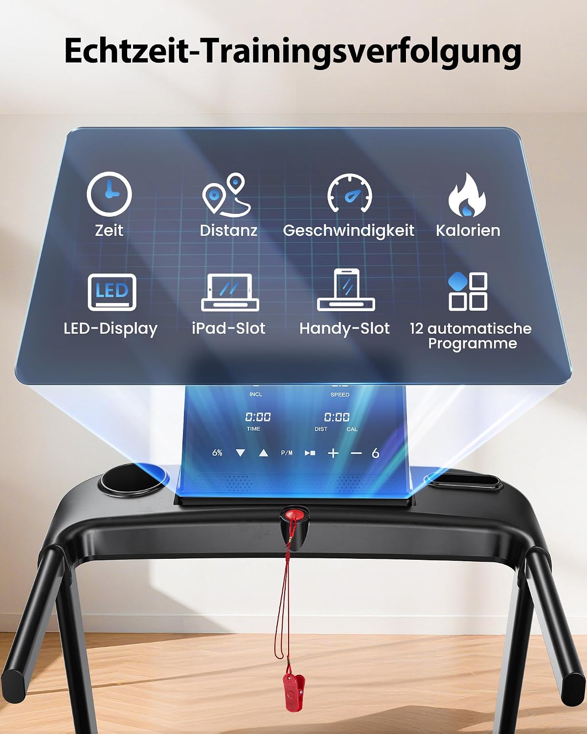 Detalle de Klappt das Laufband Zuhause 3 PS mit LED Anzeige