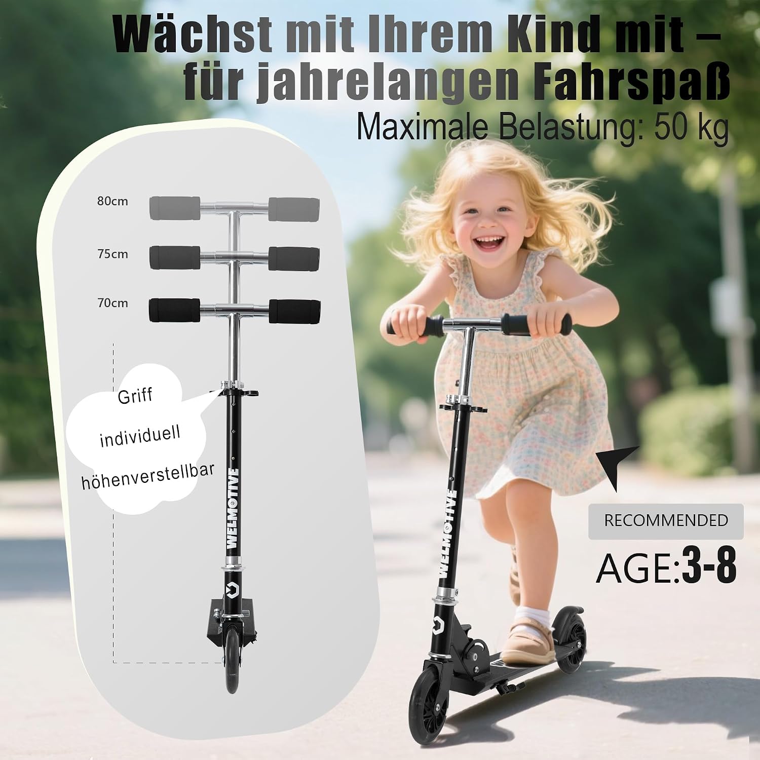 Thumbnail 1 de Roller Kinder 2 Räder klappbar 2 LEDs