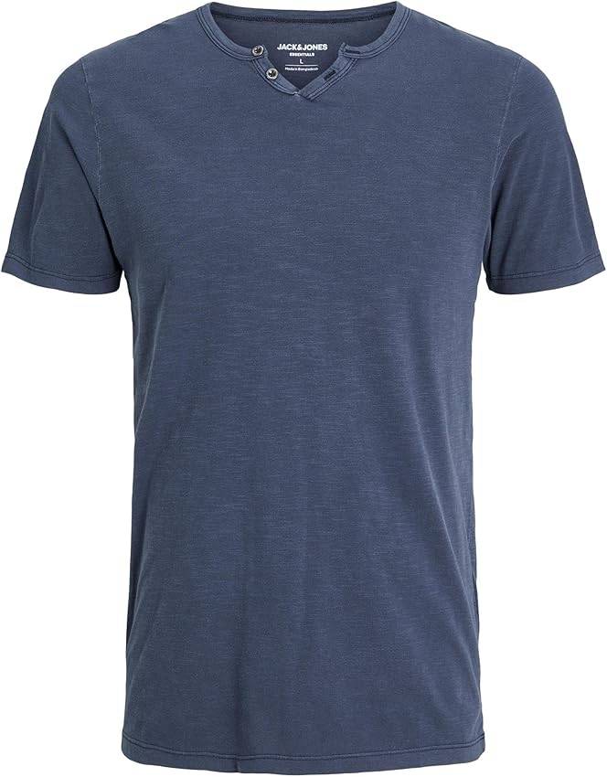 Detalle de JACK & JONES Jjesplit Neck Tee SS - Camiseta Azul Marinho