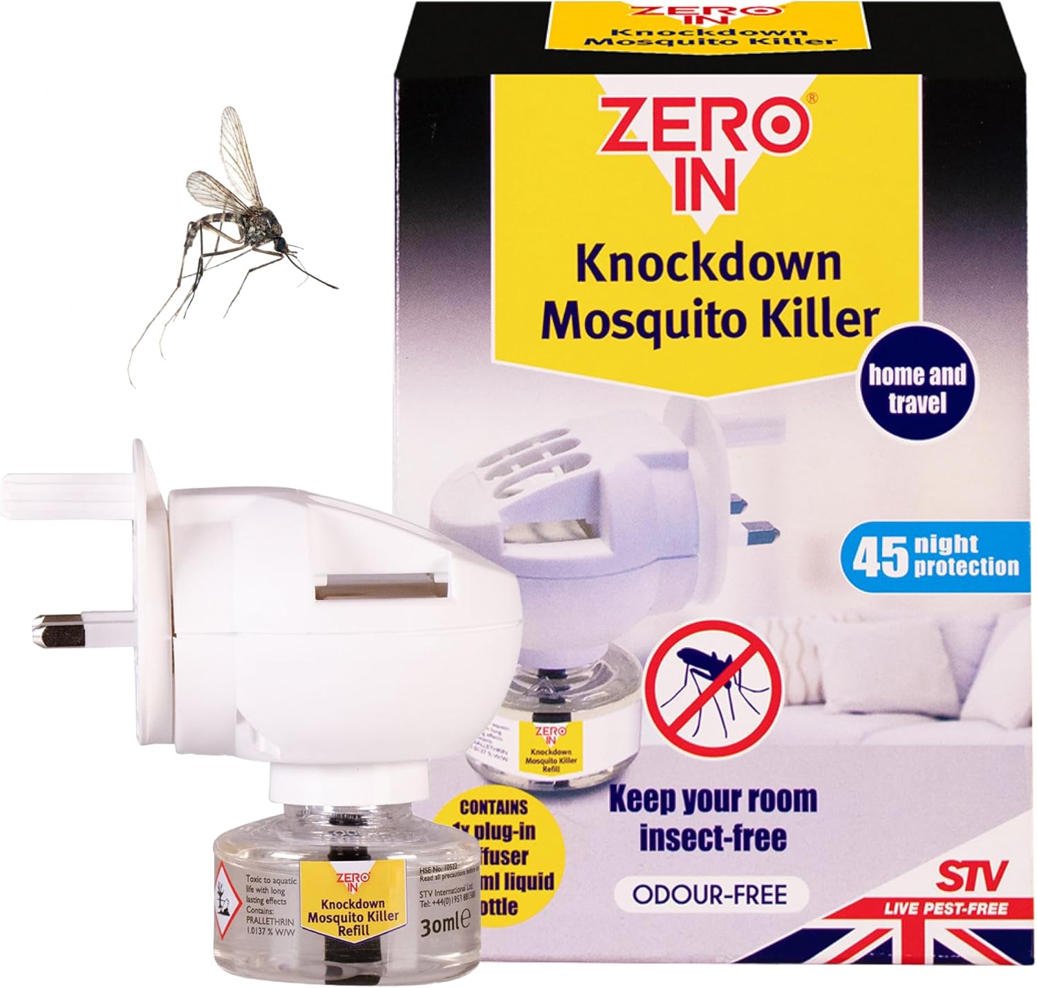 Imagen de Zero In Knockdown Plug-In Mosquito Killer: Odour-Free, 45-Night Mosquito Defence for Homes and Travel en OfertitasTOP