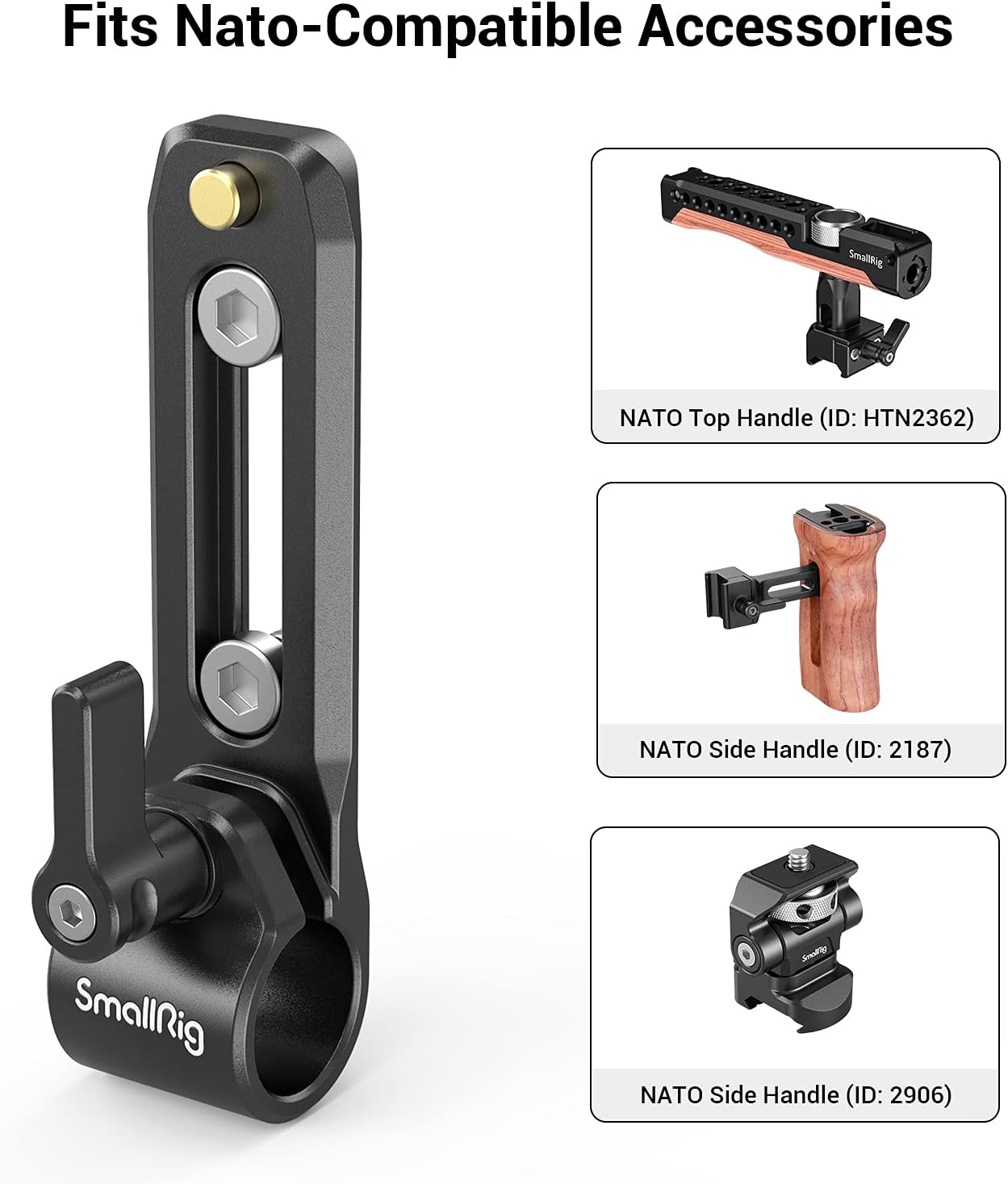Detalle de SMALLRIG 3011 pince tige 15 mm avec rail NATO