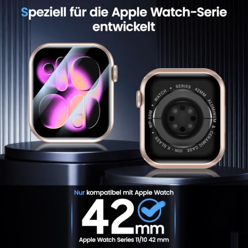 Thumbnail 1 de UniqueMe Displayschutzfolie 42 mm für Apple Watch Series 11/10 – 360° Schutz mit Installationswerkzeug