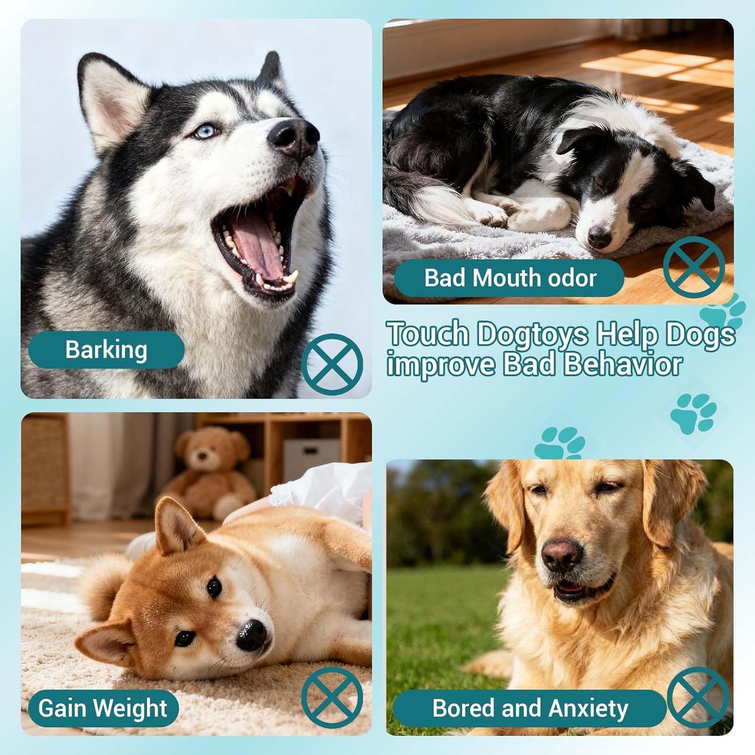 Thumbnail 6 de FSZMMJJ natural solid rubber dog chew ring toy (blue) for aggressive chewers