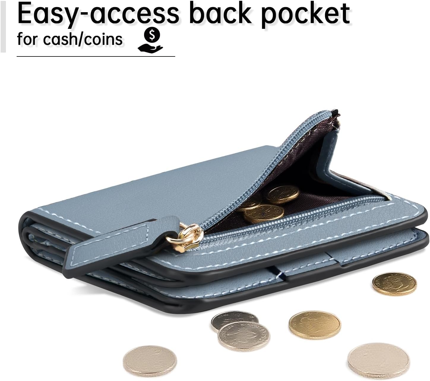 Thumbnail 3 de Toughergun Women's Slim Leather Wallet with RFID Protection 📙