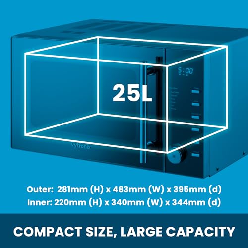 Thumbnail 6 de VYTRONIX VY-C900M 900W Digital Microwave Oven – 25 Litre, Freestanding, Silver
