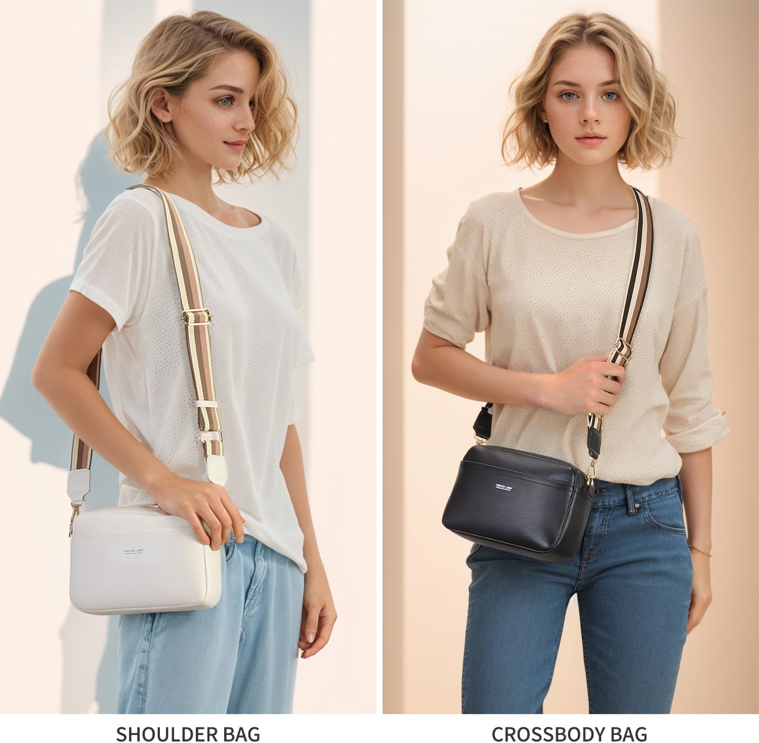 Detalle de AIFILLE petit sac bandoulière femme pour téléphone, pochette en cuir synthétique et bandoulière réglable