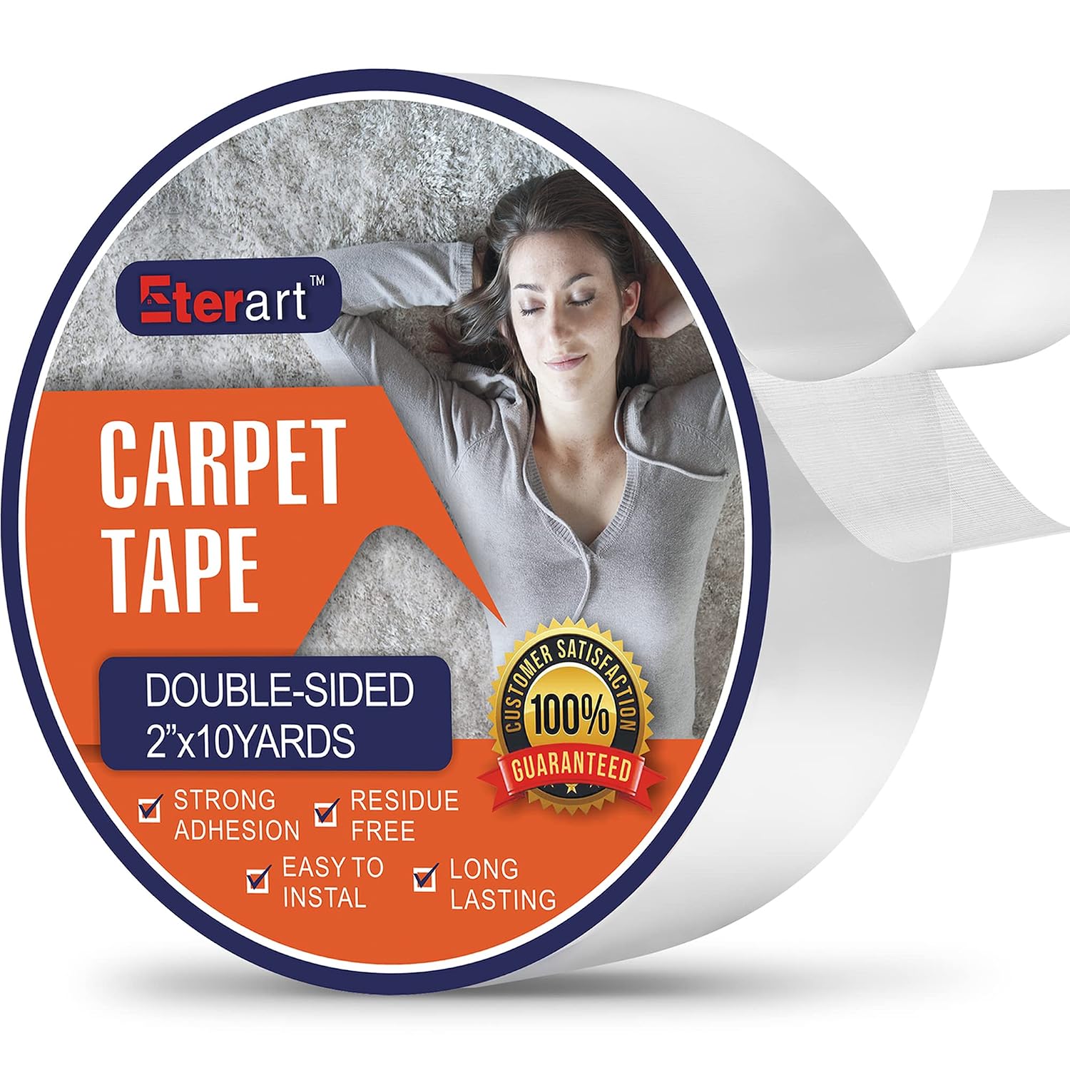 Detalle de ETERART 438056951 Double-Sided Carpet Tape, 2" x 10 Yards, Silicone Adhesive