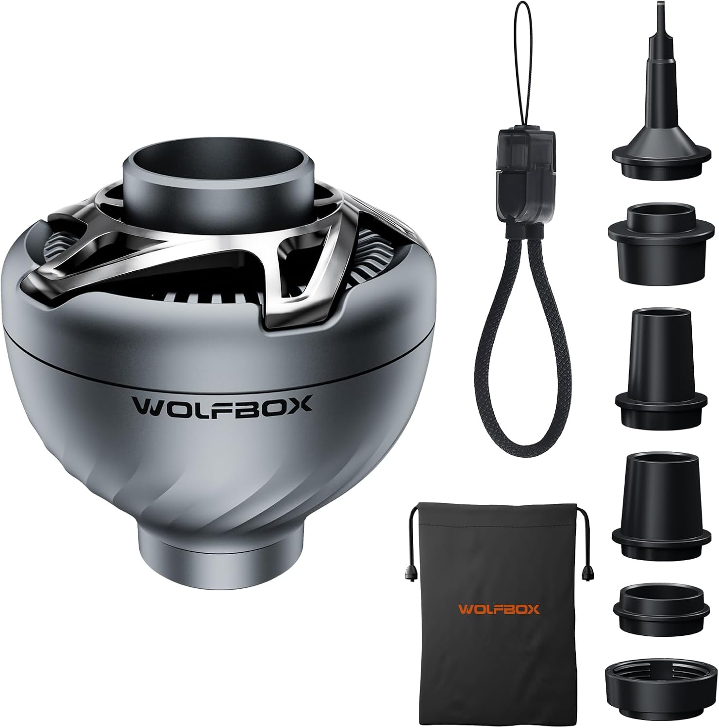 Detalle de WOLFBOX Electric Air Pump for Inflatables: Battery-Free USB-Powered, Ultra-Light at 38g