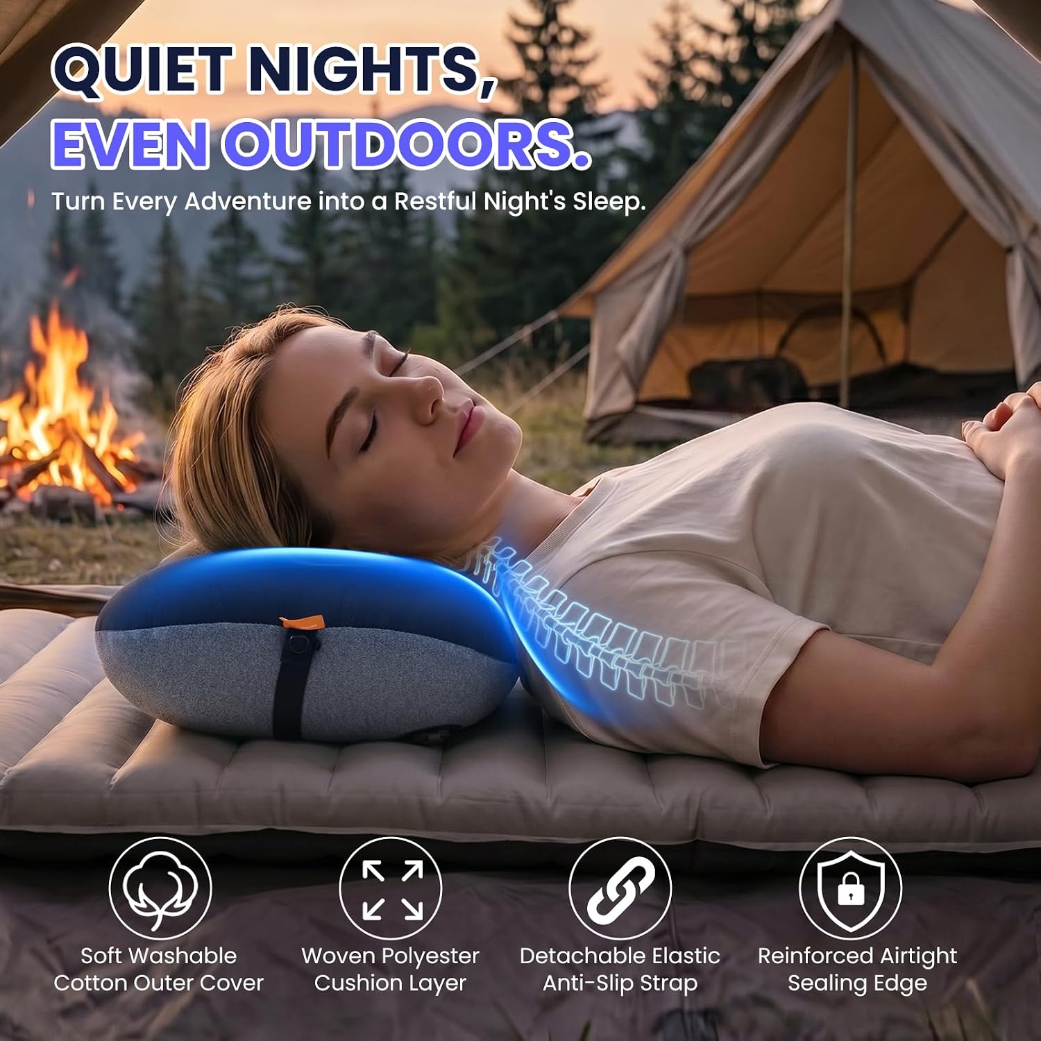 Detalle 2 de Inflatable Camping Pillow 2 Pack