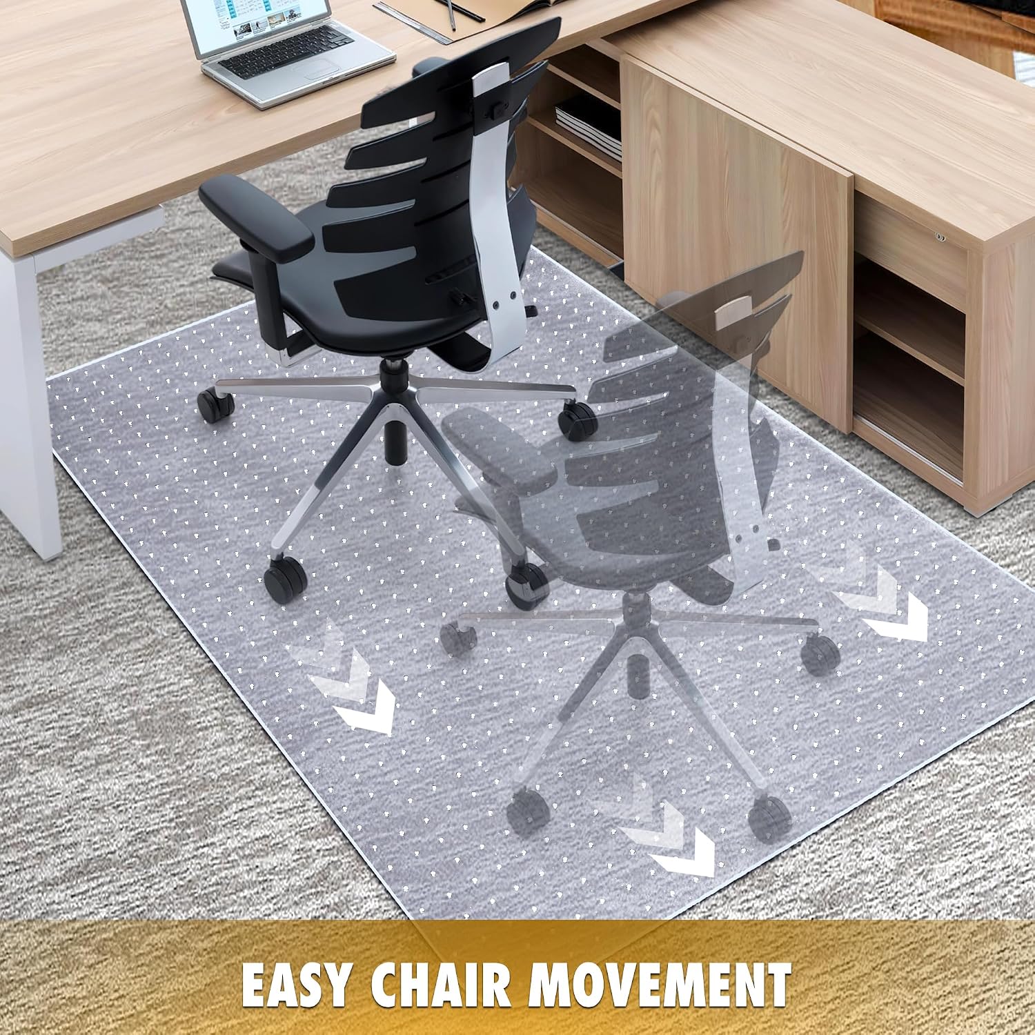 Thumbnail 4 de BesWin Office Chair Mat for Carpet (91 x 122 cm) – Transparent heavy-duty non-slip protector