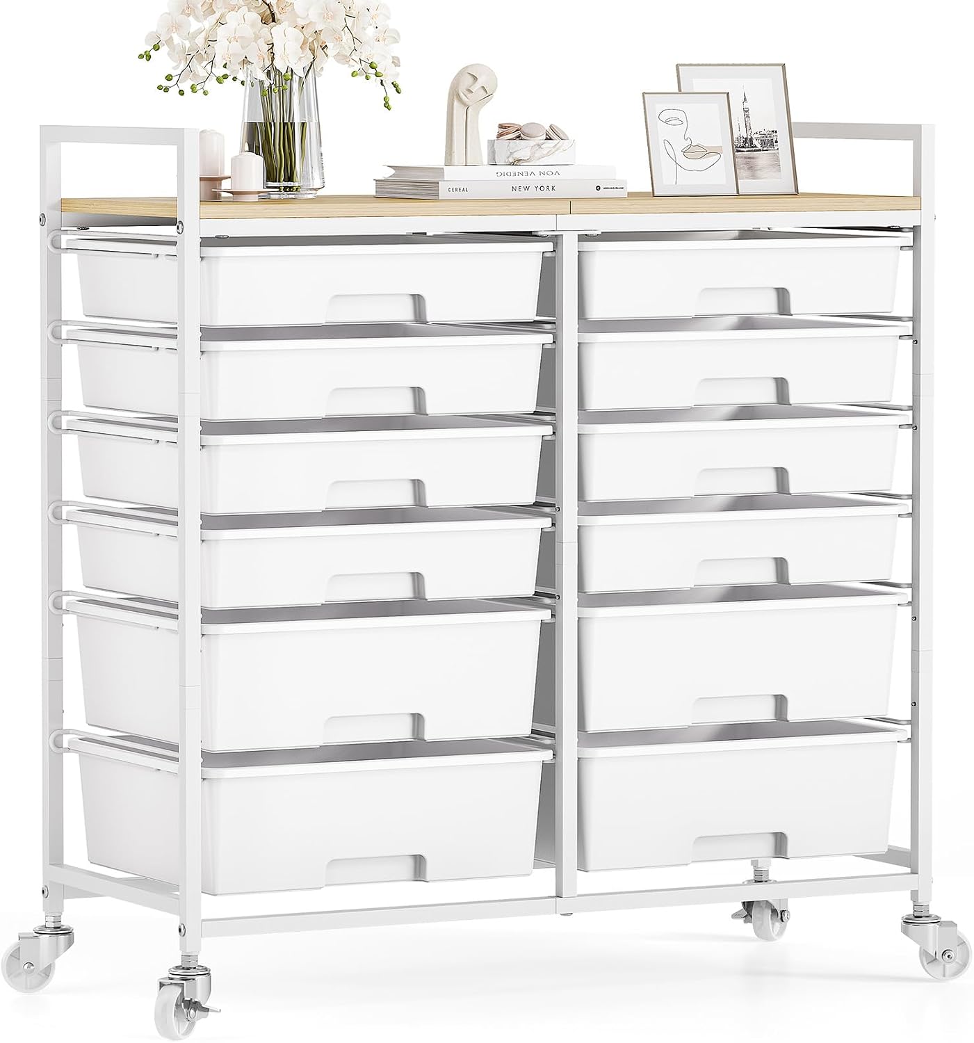 Detalle de TOOLF Rolling Storage Cart, 12 Drawers