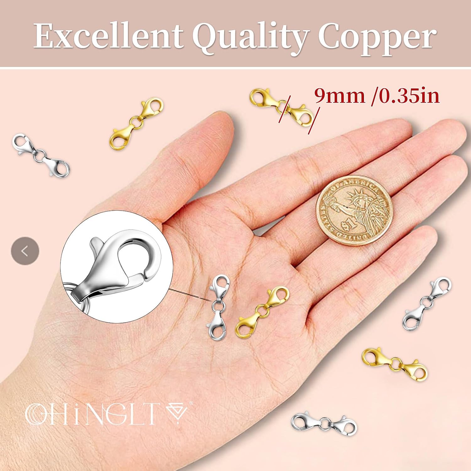 Detalle de OHINGLT Double-Ended Jewelry Clasps Brass