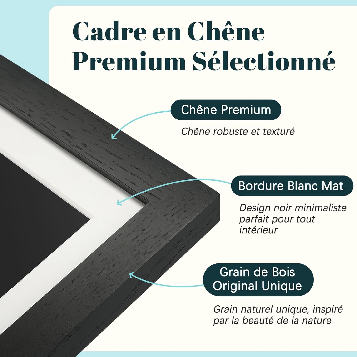 Thumbnail 1 de Frameo Cadre photo numérique WiFi 10,1 pouces en bois de chêne – écran tactile IPS, 32 GB