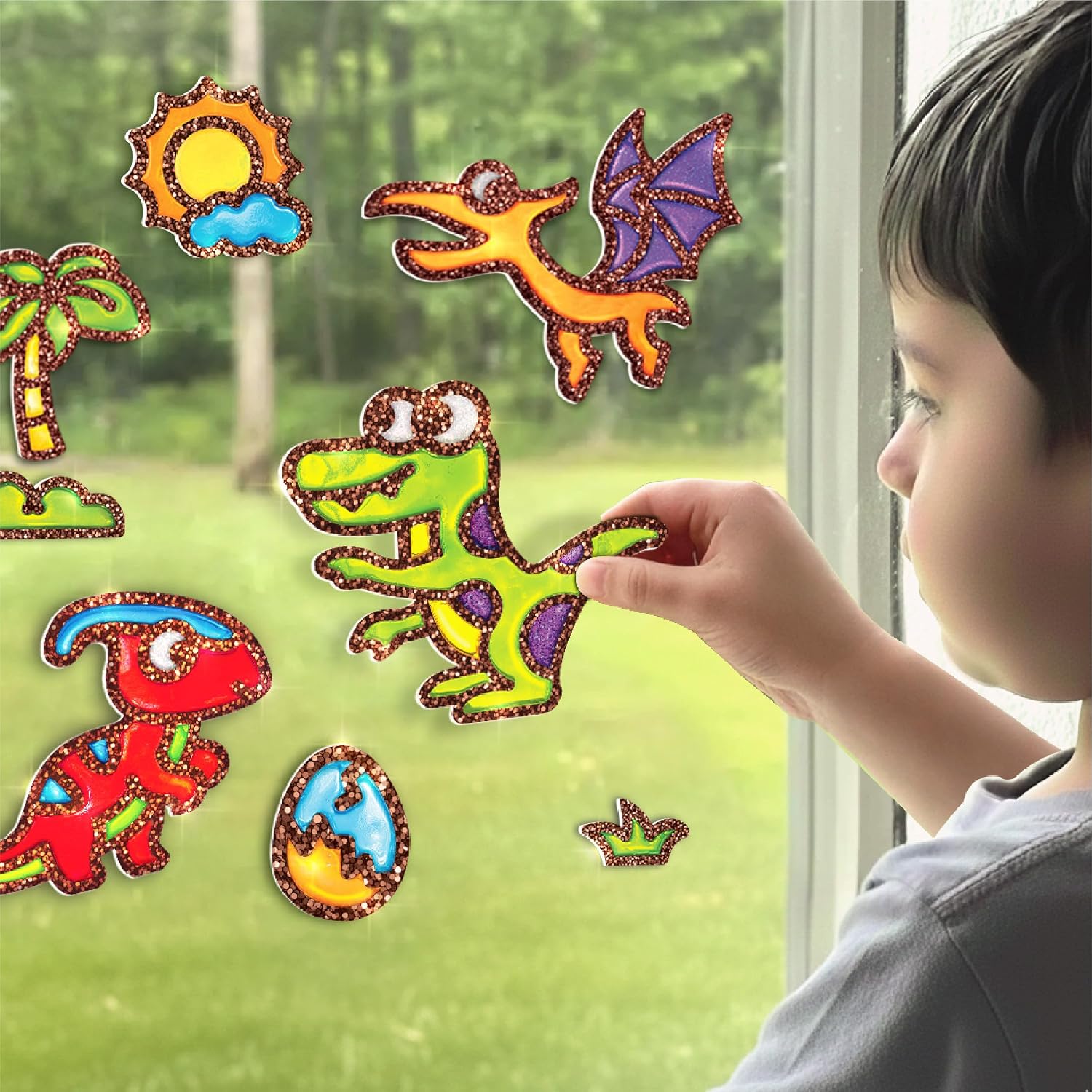Thumbnail 4 de Imagimake DIY Jelly Stickers - Dino | 25+ Sticker Templates for Mess‑Free Glass Painting