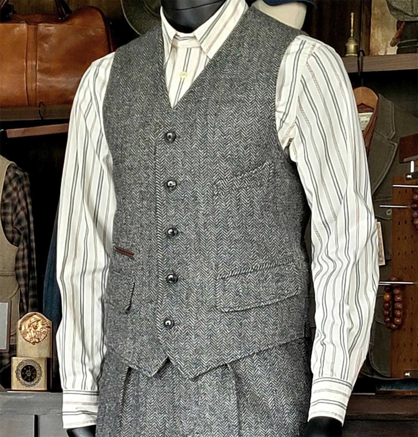 Detalle de Solovedress Wolle Anzugweste – Formale Regular Fit für Hochzeit, Groomsmen und Alltag