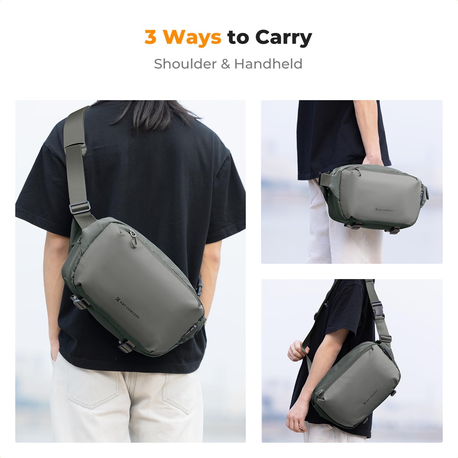 Detalle de K&F CONCEPT Camera Sling Bag for DSLR, Lenses & Tripod – Single Shoulder Crossbody Case