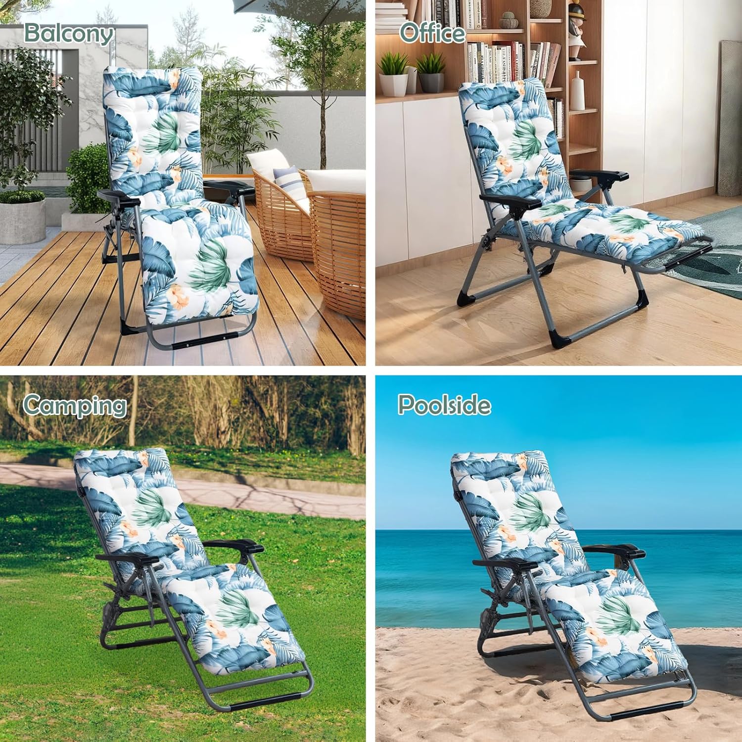Thumbnail 6 de GOZYLA High Back Sun Lounger Replacement Cushion 170x53 cm
