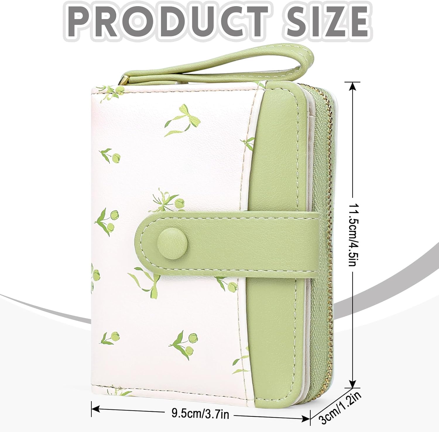 Thumbnail 1 de Busnos Purses for Women: Green PU Leather Wallet with Card Holder, Coin Pocket and Bow Design