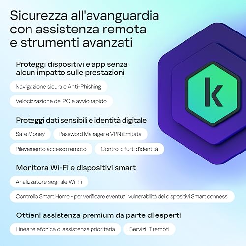 Detalle de Kaspersky Premium Total Security 2026 – 10 dispositivi, VPN illimitata e Password Manager