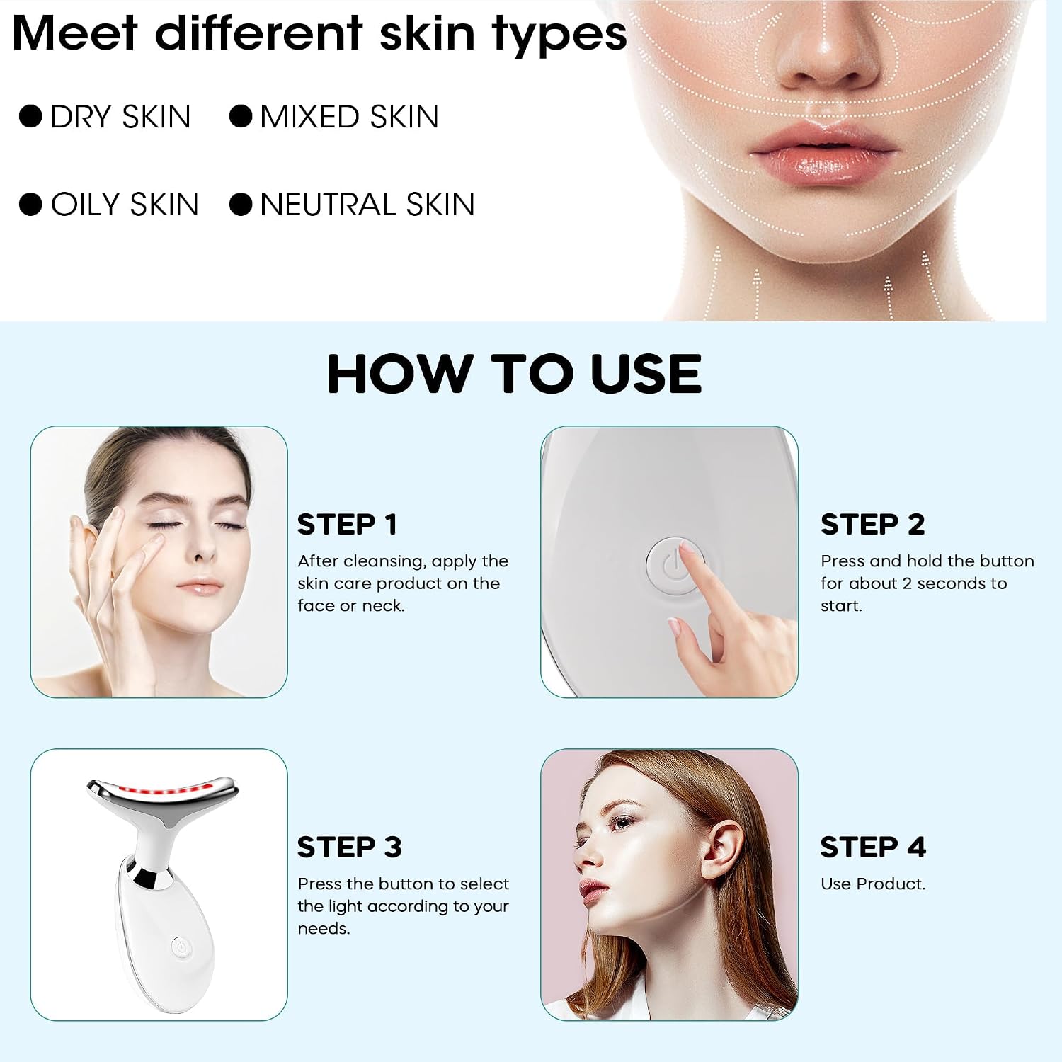 Detalle 2 de 7-Color Red Light Facial Wand