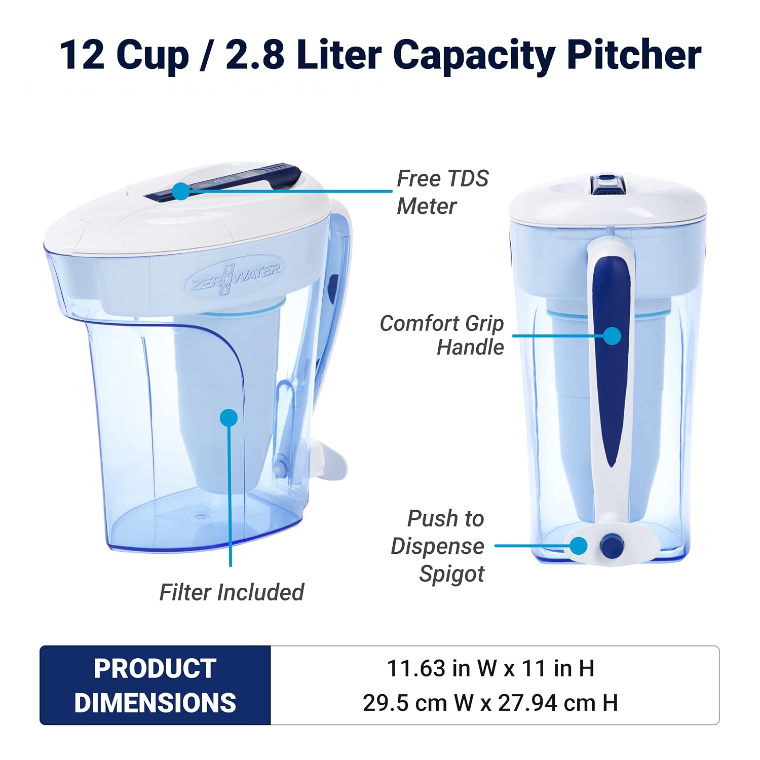 Detalle 2 de ZeroWater 12-Cup Water Filter Pitcher