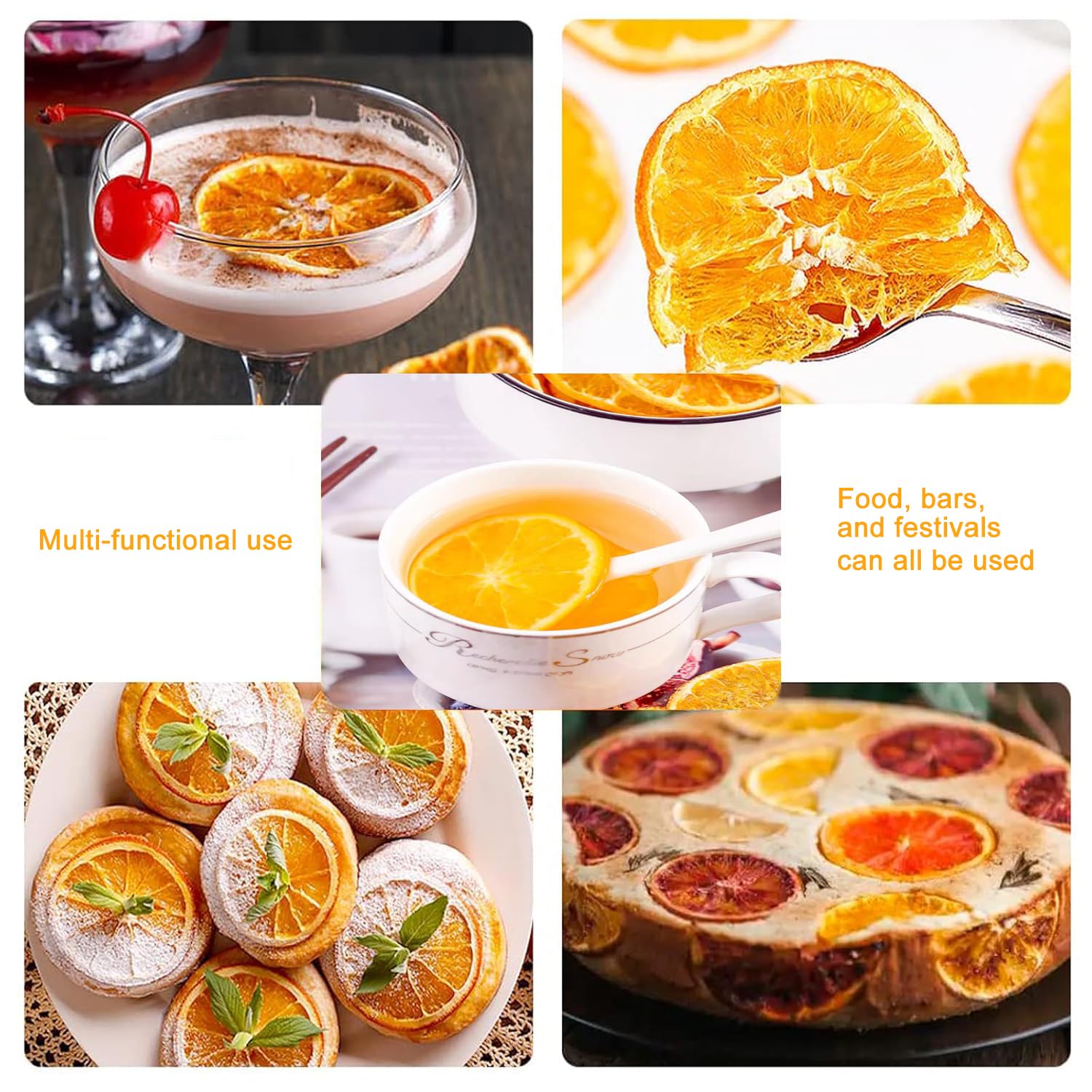 Detalle de Dried Orange Slices, 7.1 oz / 200 g, Sugar-Free, Approx. 40–50+ Slices