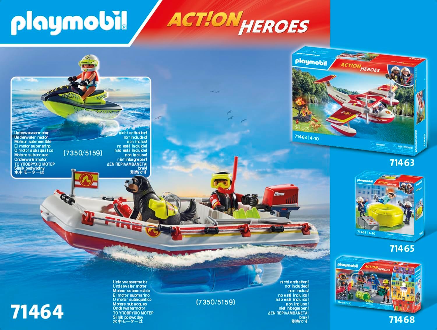 Thumbnail 4 de PLAYMOBIL 71464 Feuerwehrboot 52 Teile 🚤