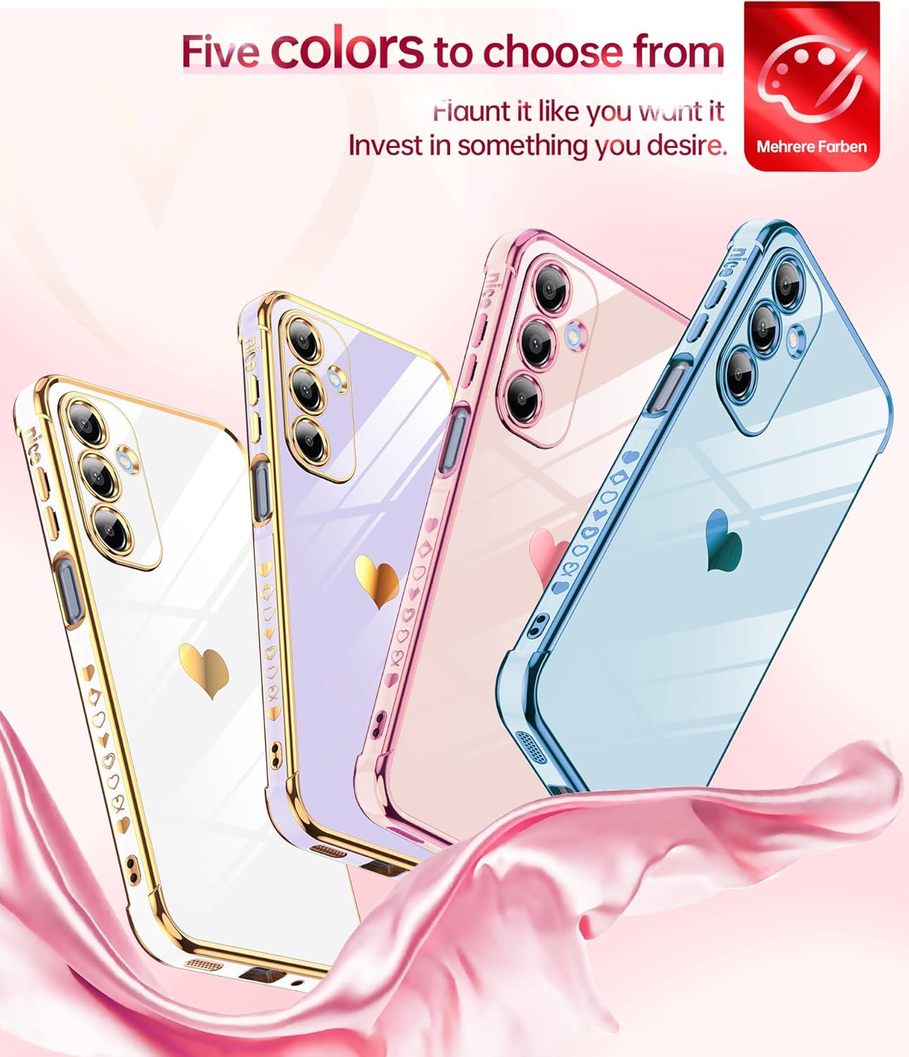 Thumbnail 5 de LeYi Galaxy A17 5G Case (Pink) with Tempered Glass Screen Protector + Full Camera Lens Protection (2-pack)