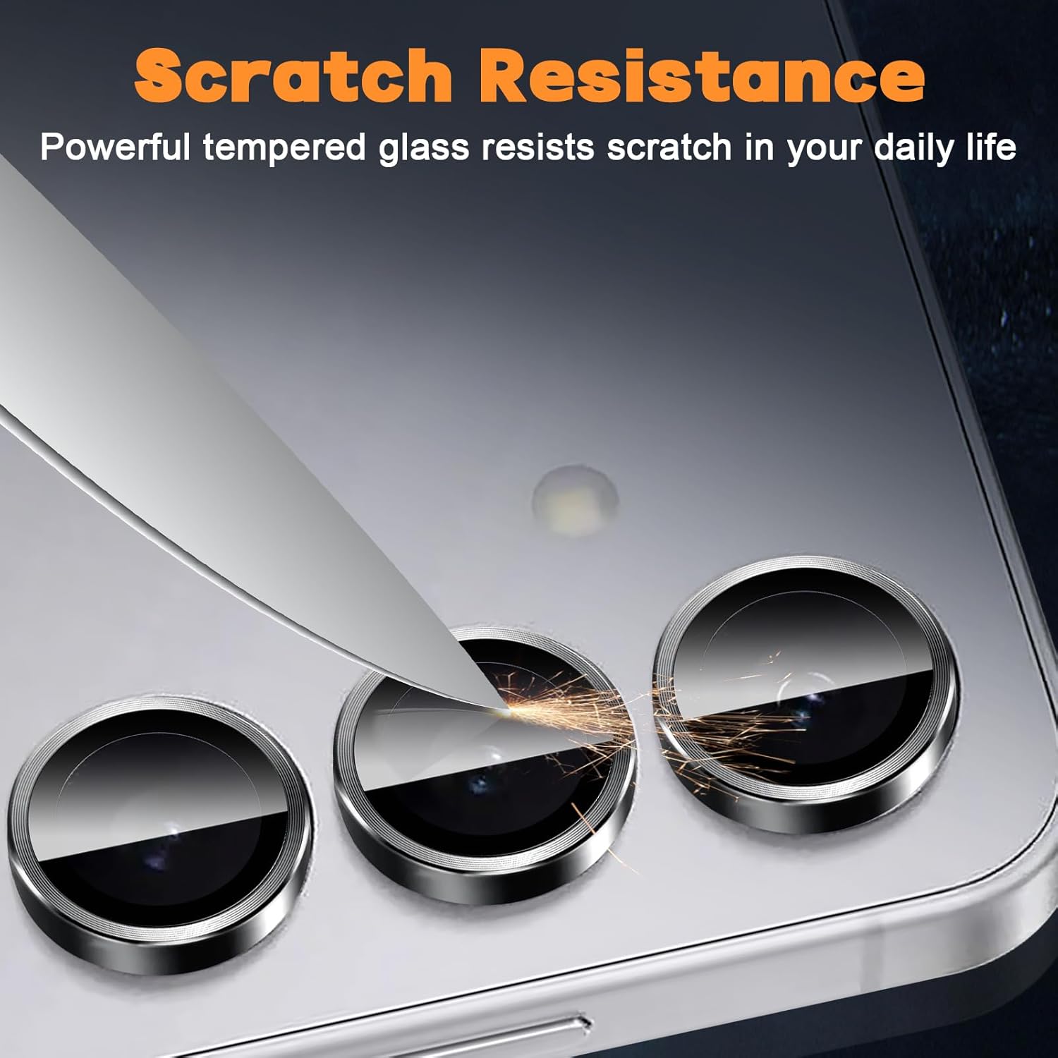 Detalle 2 de Locofun Kameraschutz für Samsung Galaxy S25 5G – 2er Set, 9H Glas mit Metallring, Schwarz