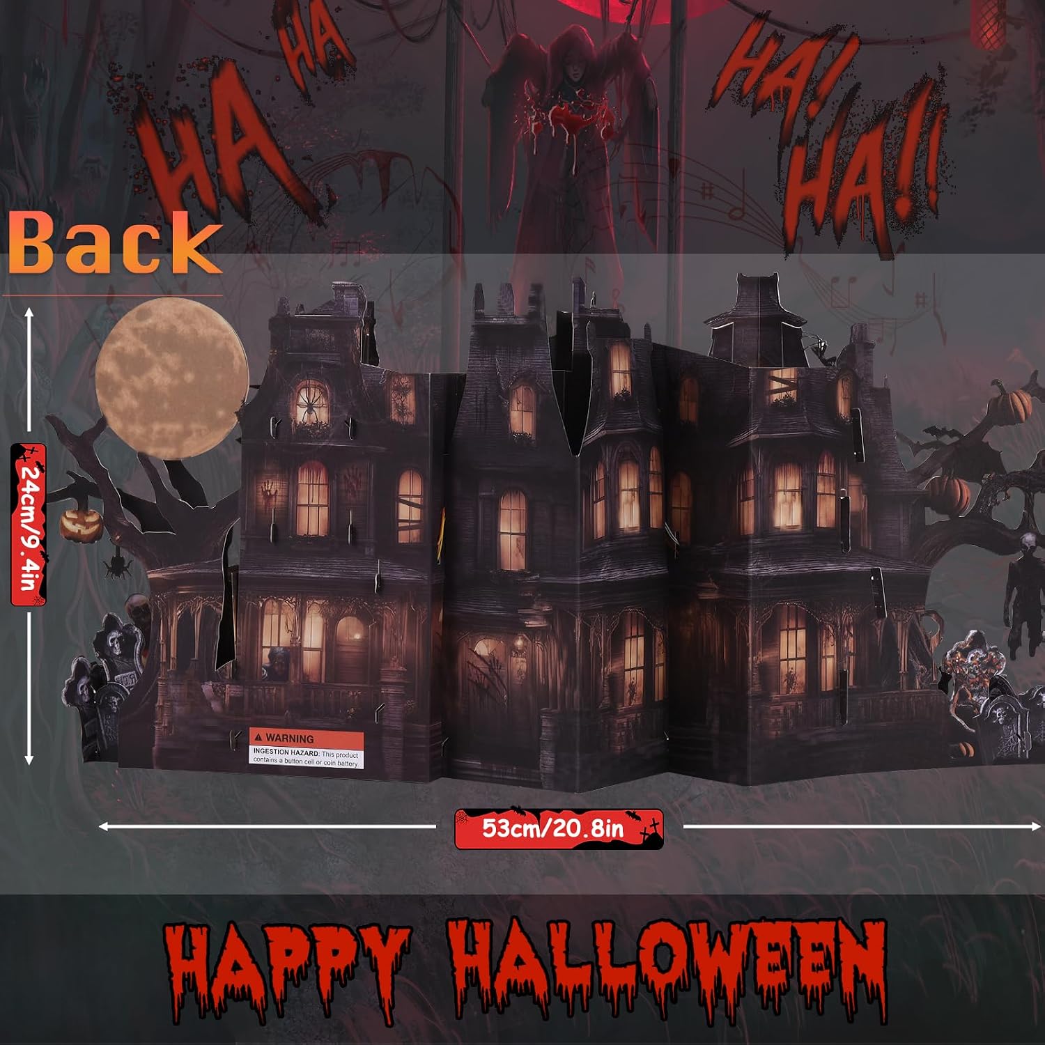 Detalle de Pop-Up Halloween Card, 20.8 x 9.4 Inches