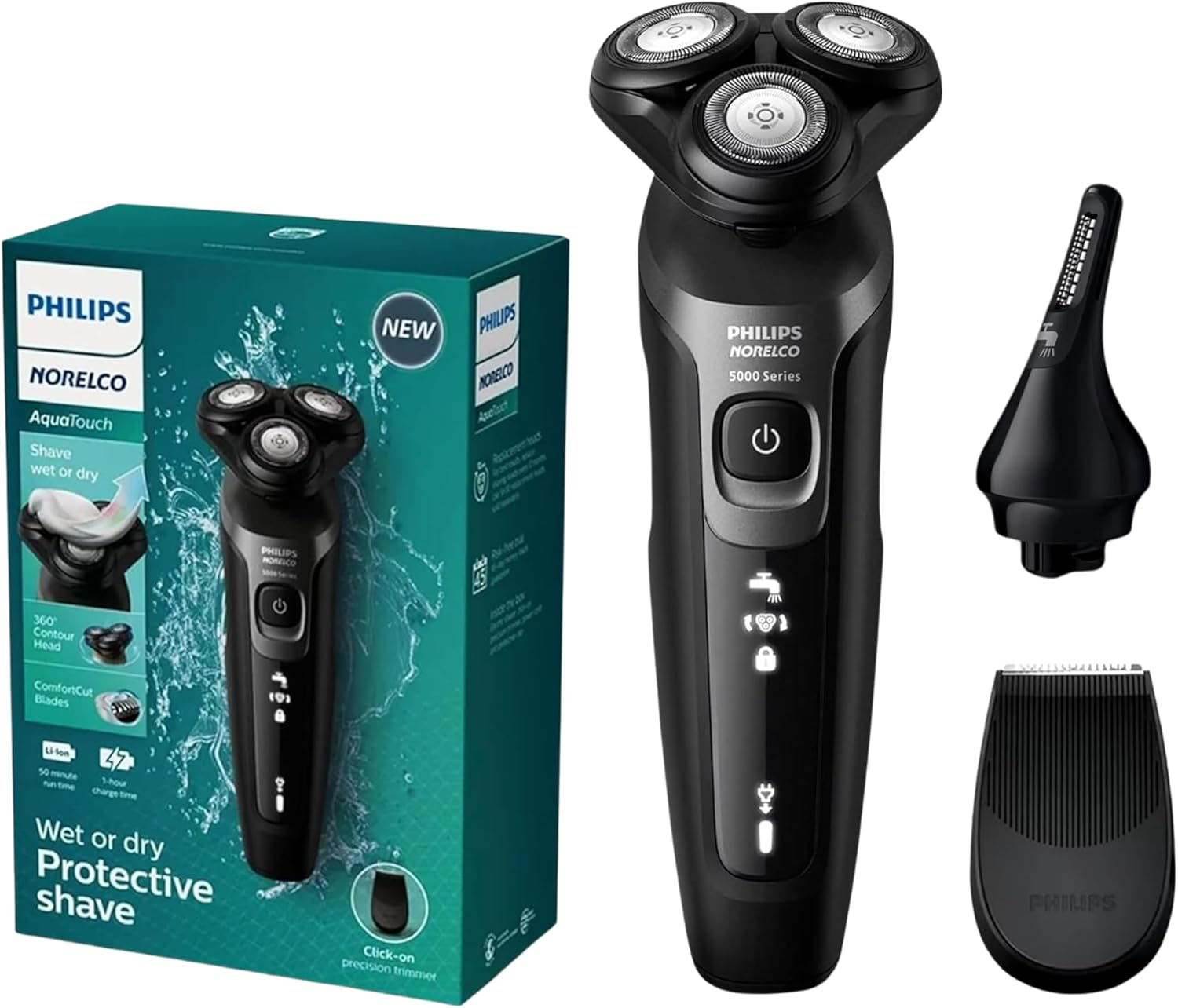 Philips AquaTouch S5966 Electric Shaver with 5D Flex Head and Precision Trimmer