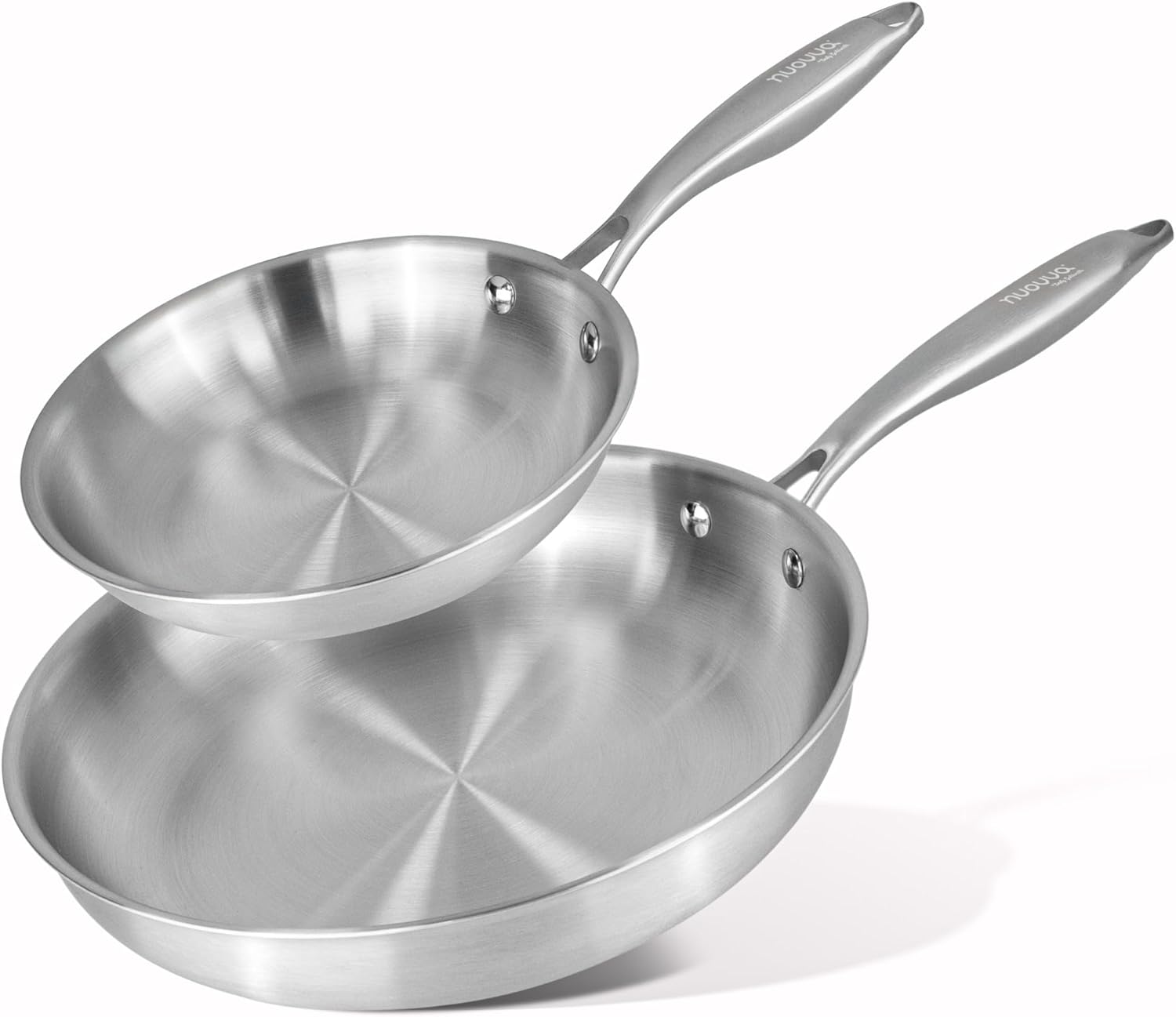 nuovva Stainless Steel Frying Pan Set 2pc