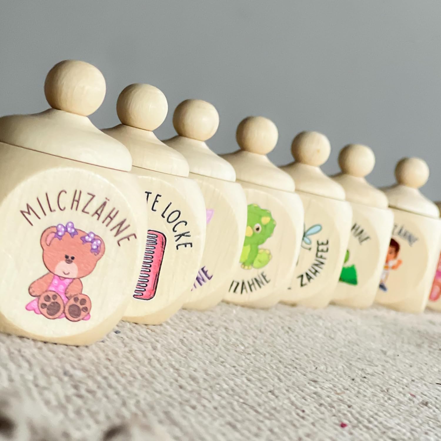 Thumbnail 6 de Spruchreif Milchzahndose aus Holz mit Deckel und UV-Druck – Zahnfee-Idylle für kleine Erinnerungen