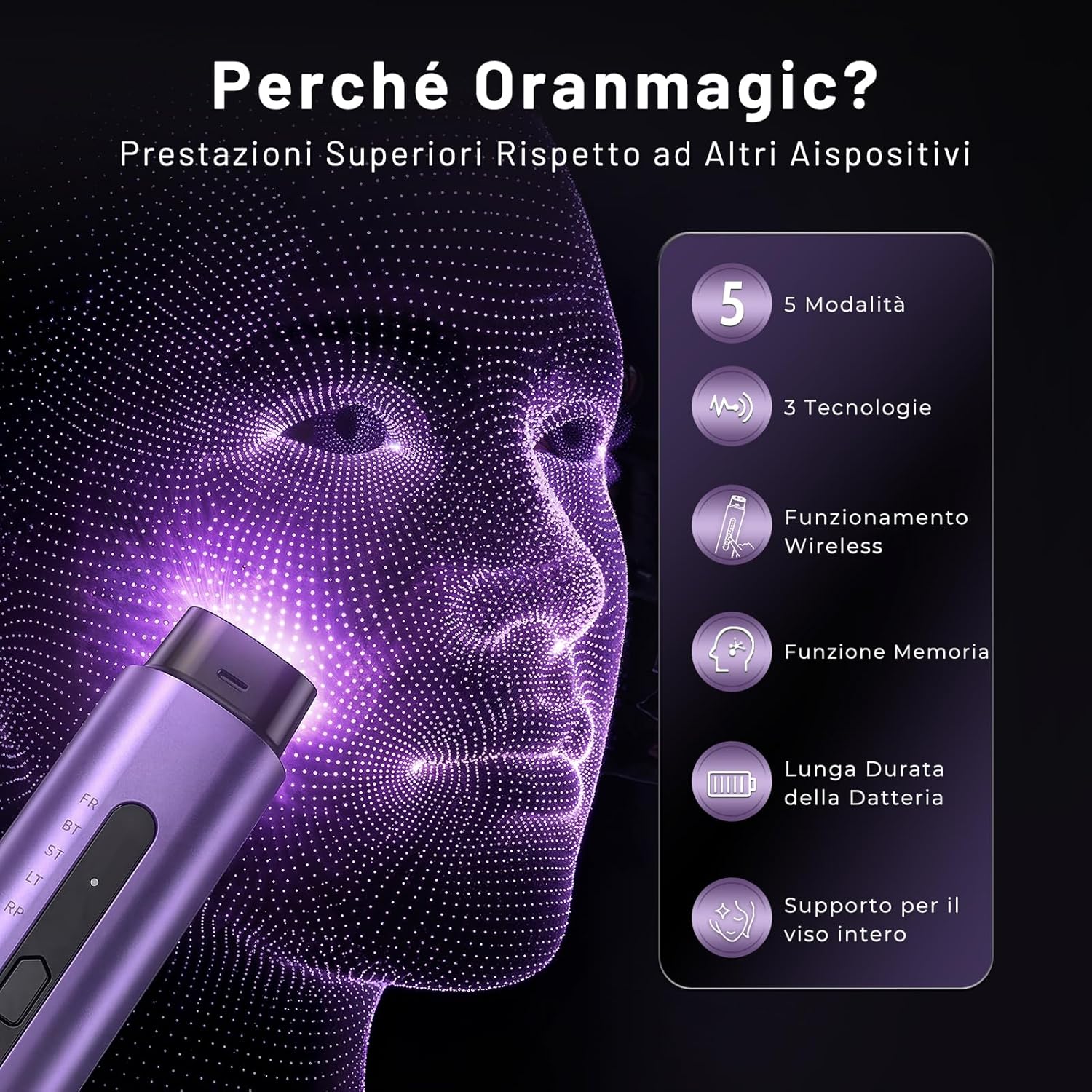 Thumbnail 1 de Radiofrequenza Viso Professionale con Microcorrente e LED – Massaggiatore Viso Viola