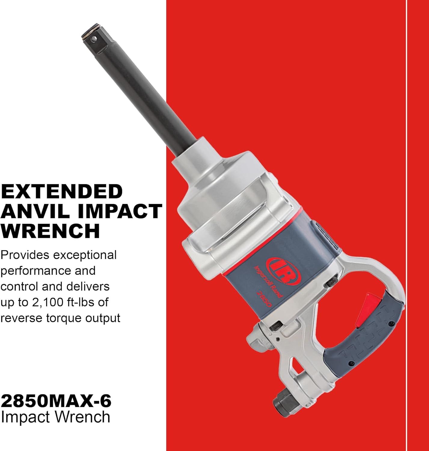 Detalle de Ingersoll Rand 2850MAX-6 Clé à Chocs Pneumatique 1" – Enclume Allongée, Extension 6