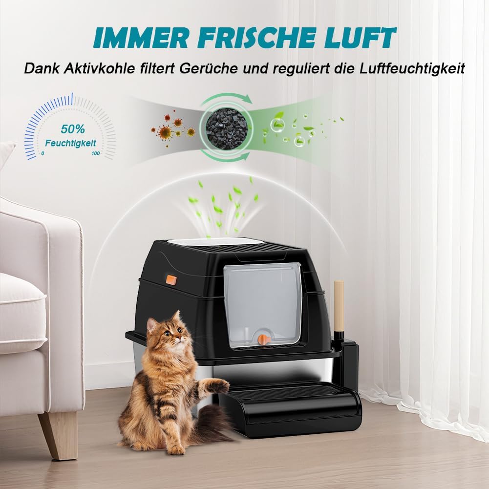 Thumbnail 5 de SZEETECH Katzenklo Edelstahl XL 60×40×39,5 cm