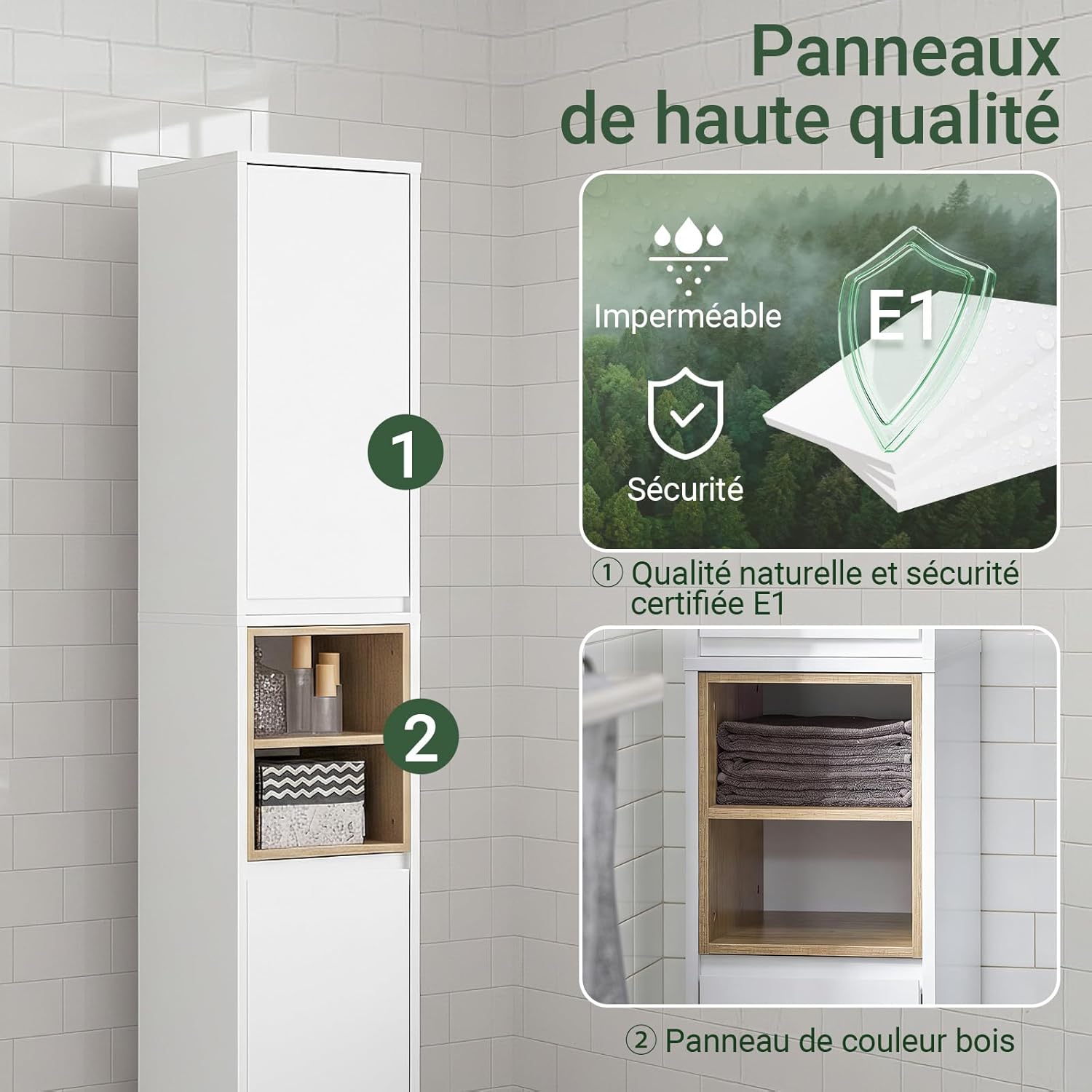 Thumbnail 6 de SoBuy BZR147-W meuble salle de bain 30x170x30 cm
