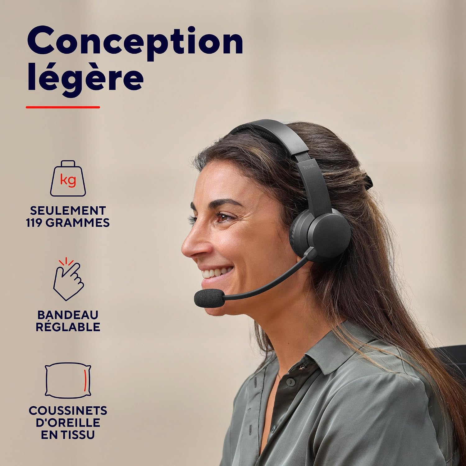 Detalle 1 de Trust Roha II casque Bluetooth 24 h
