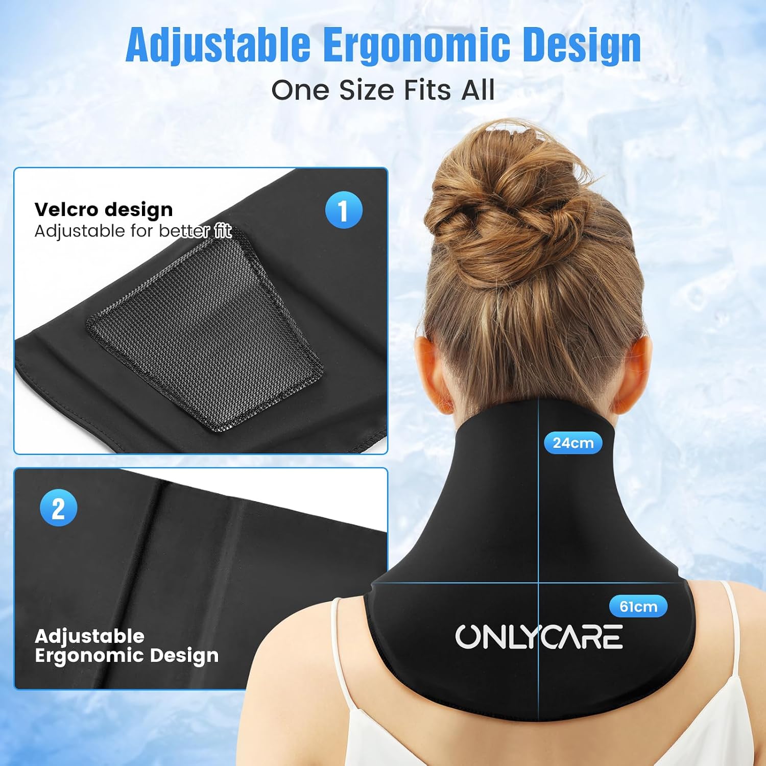 Thumbnail 6 de ONLYCARE CN01 Reusable Neck Ice Pack Wrap, Adjustable Hot and Cold Gel Compress