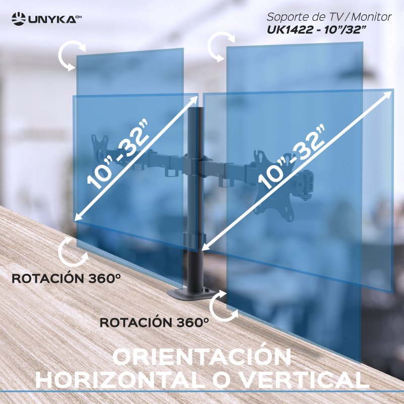 Thumbnail 2 de UNYKAch soporte doble para monitor UK1422