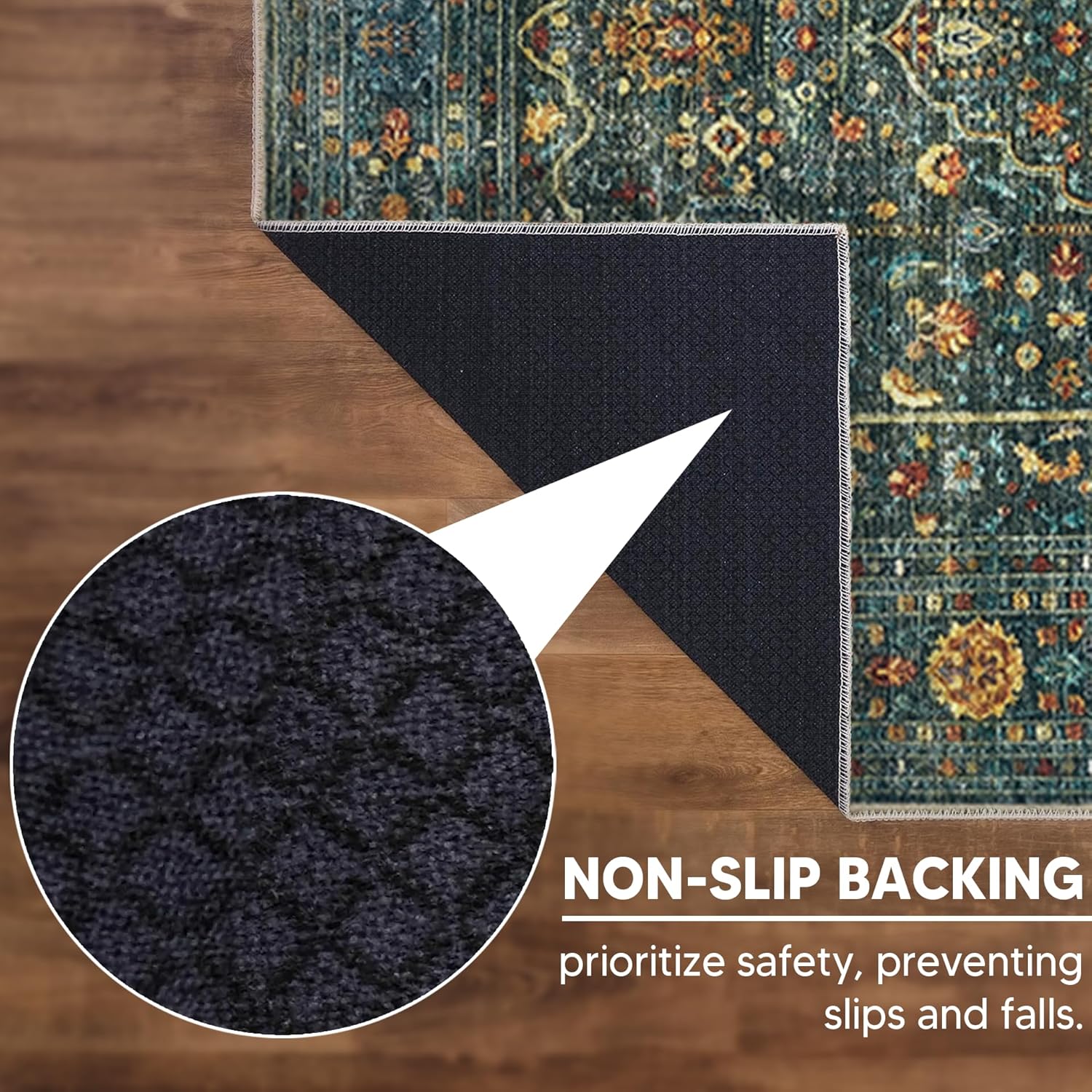 Detalle de Keen Home Design 30"x144" Rug — Machine Washable Runner with Non-Slip Backing