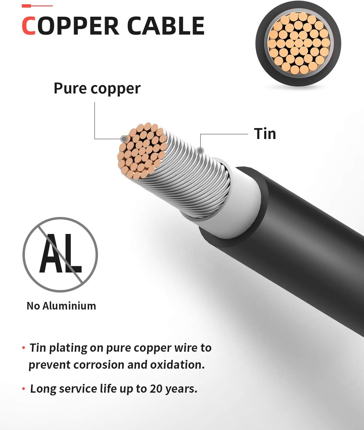 Thumbnail 6 de BougeRV 100Feet 10AWG Solar Extension Cable