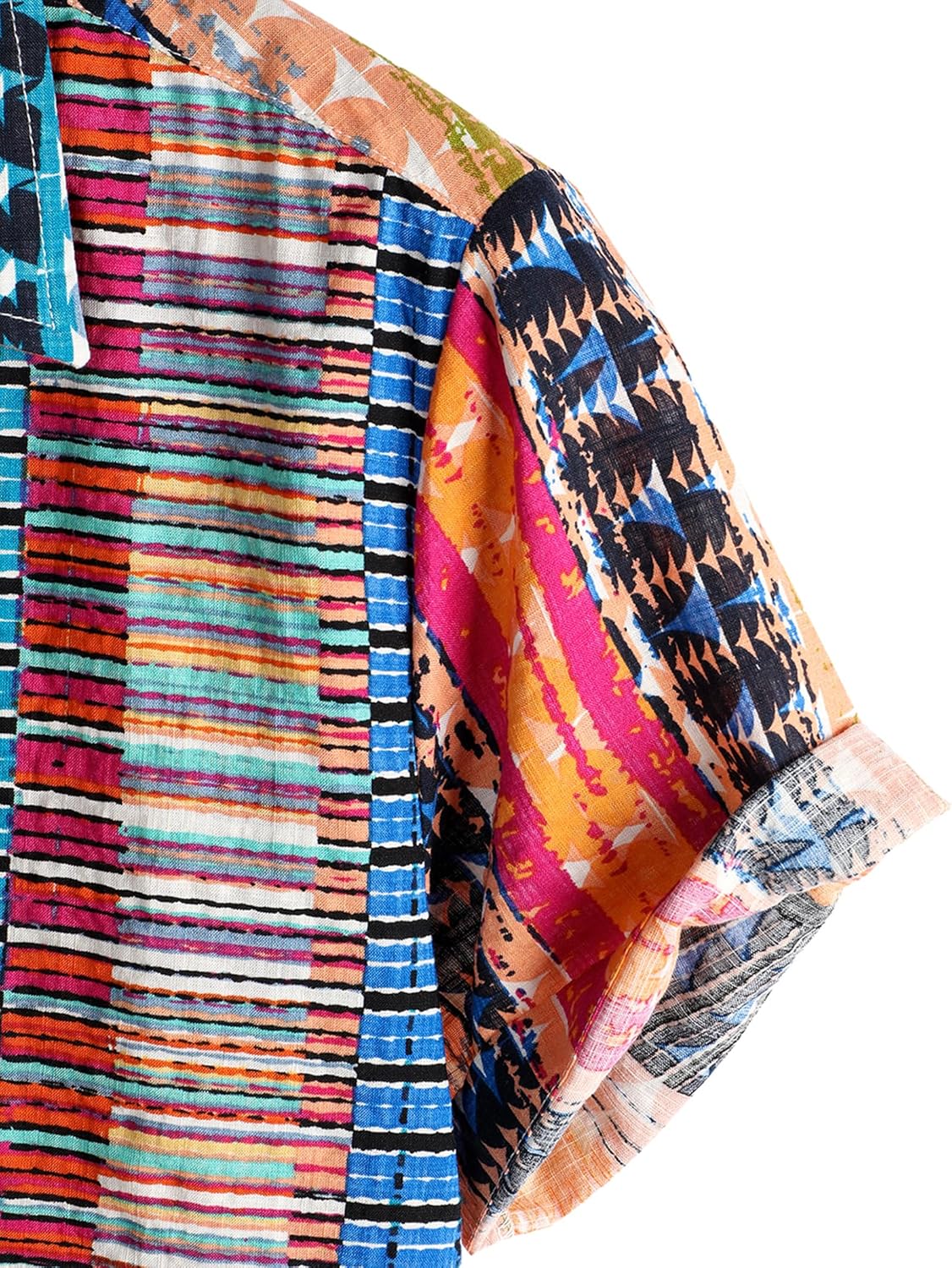 Detalle de VATPAVE Herren Hawaii Hemd – Kurzarm, Blumenprint, Freizeitshirt
