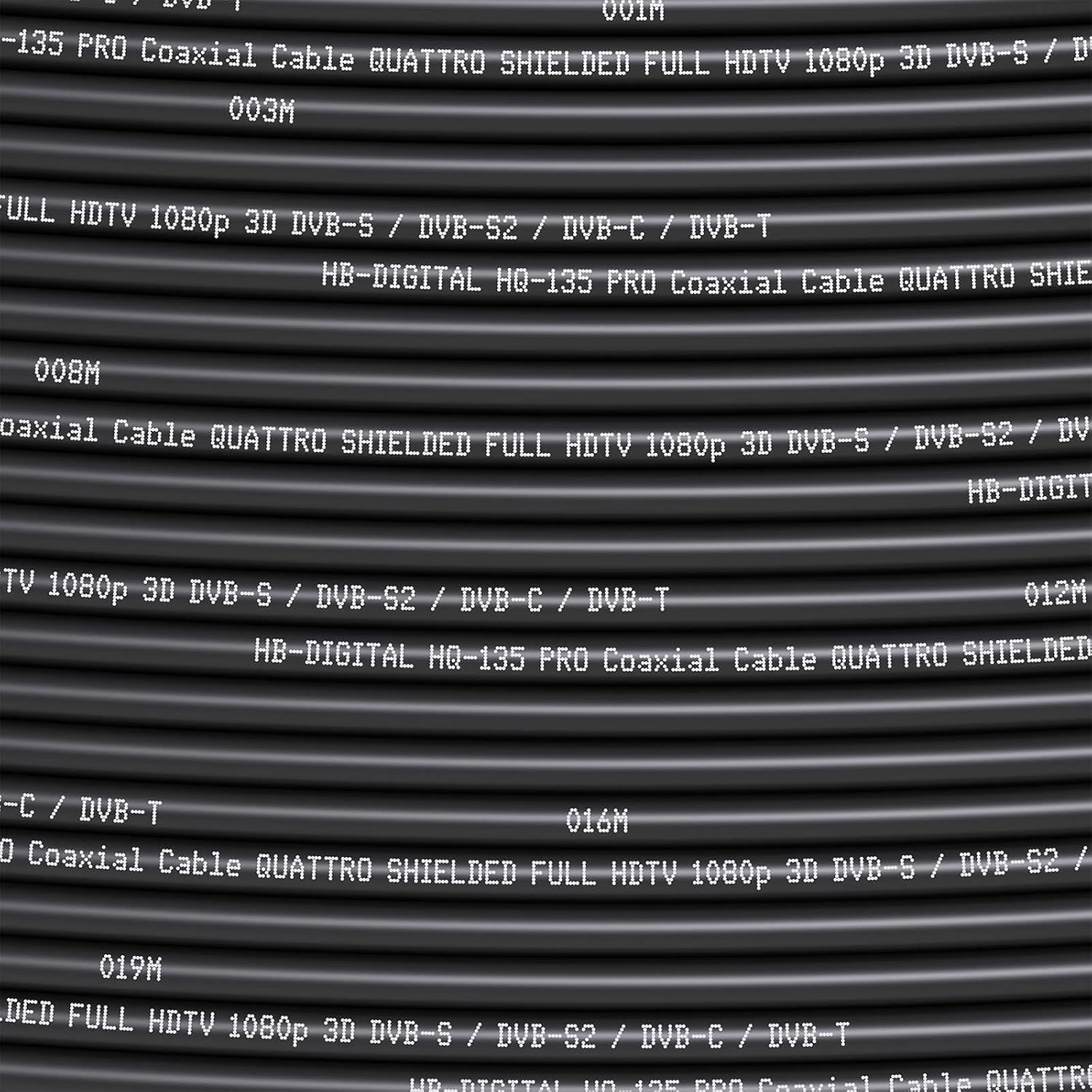 Thumbnail 6 de HB-DIGITAL 20m SAT Koaxialkabel 135 dB Schirmung – 8K/4K UHD, 4-Fach geschirmt, inkl. F-Stecker
