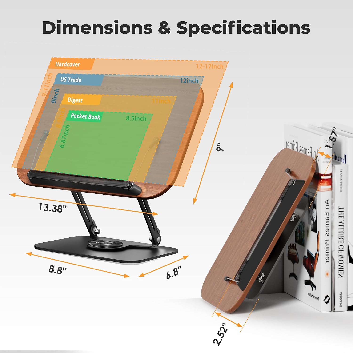 Detalle de SupeDesk Book Stand with 360° Rotating Bases