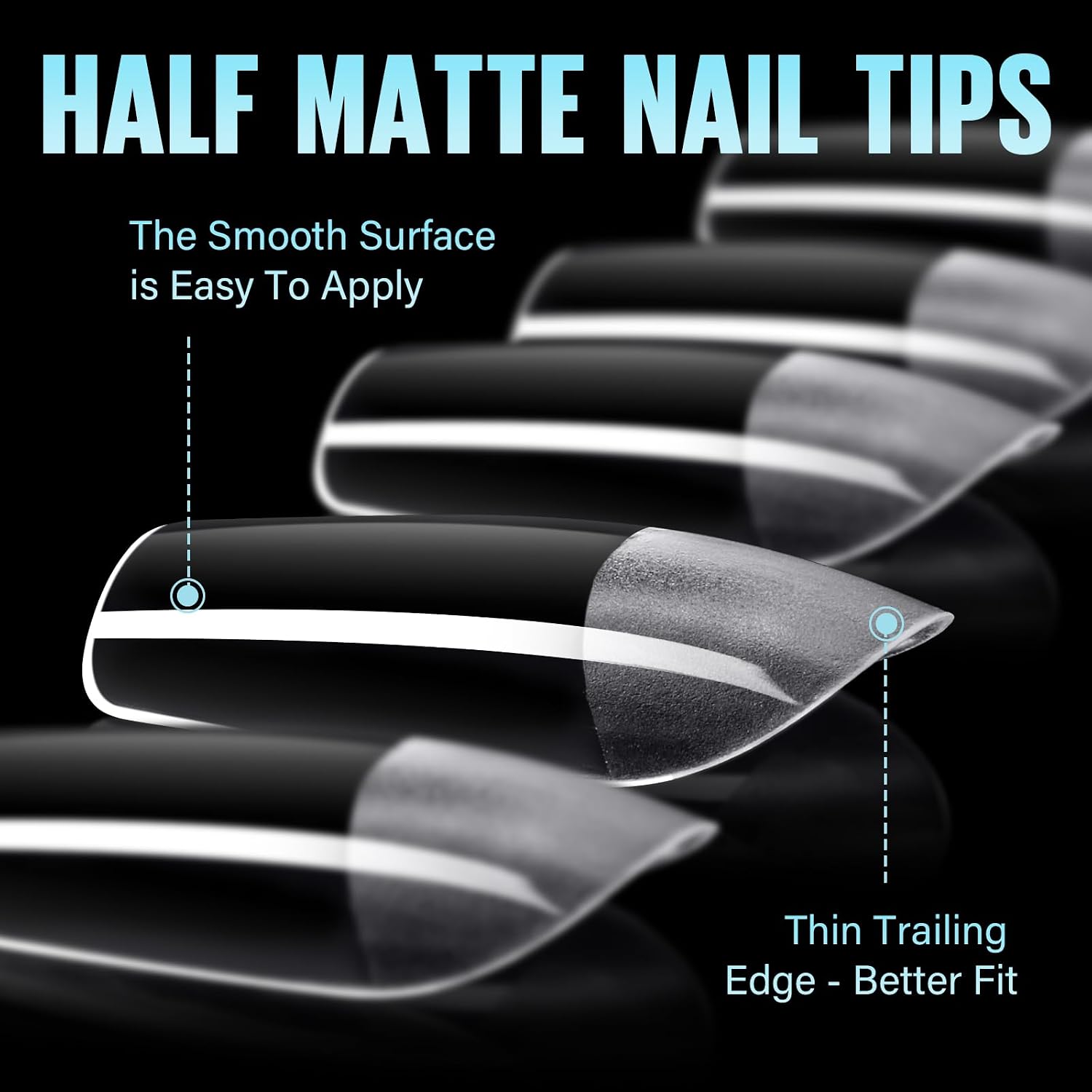 Detalle 2 de TOMICCA Square Kurz Nageltips 240 Stück